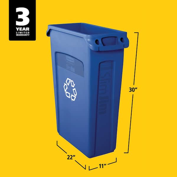 Contenedor con asas Rubbermaid Slim Jim 844637 color gris Cubos de basura izrait
