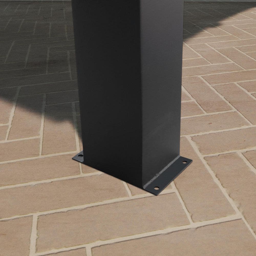 Stonebridge Black Galvanized Steel 20x9.5 Gazebo with Sloped Roof