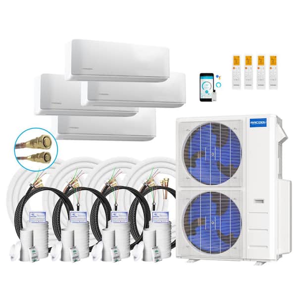 MRCOOL DIY 48,000 BTU 4-Ton 4-Zone 20.5 SEER Ductless Mini-Split AC and Heat Pump with 12K+12K+12K+12K & 16,25,50,50ft Lines