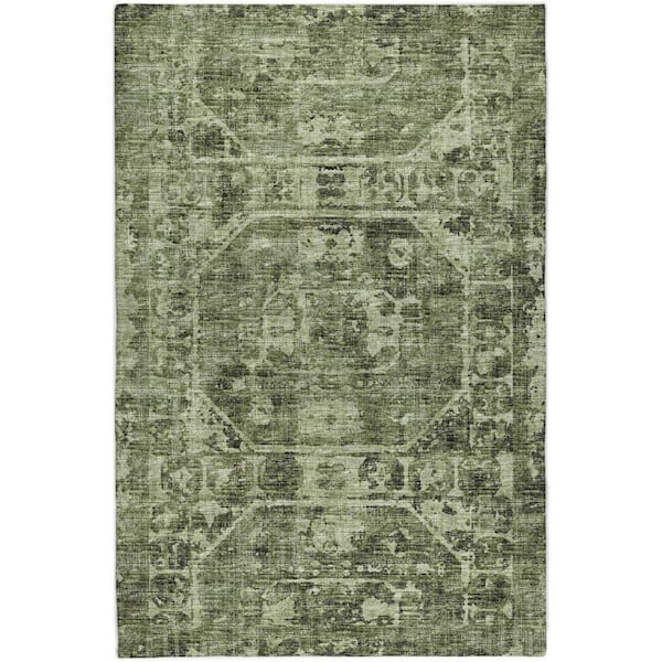 Dream Shag Premium Machine Washable Abstract ADS41 Olive 10 ft. x 14 ft. Area Rug