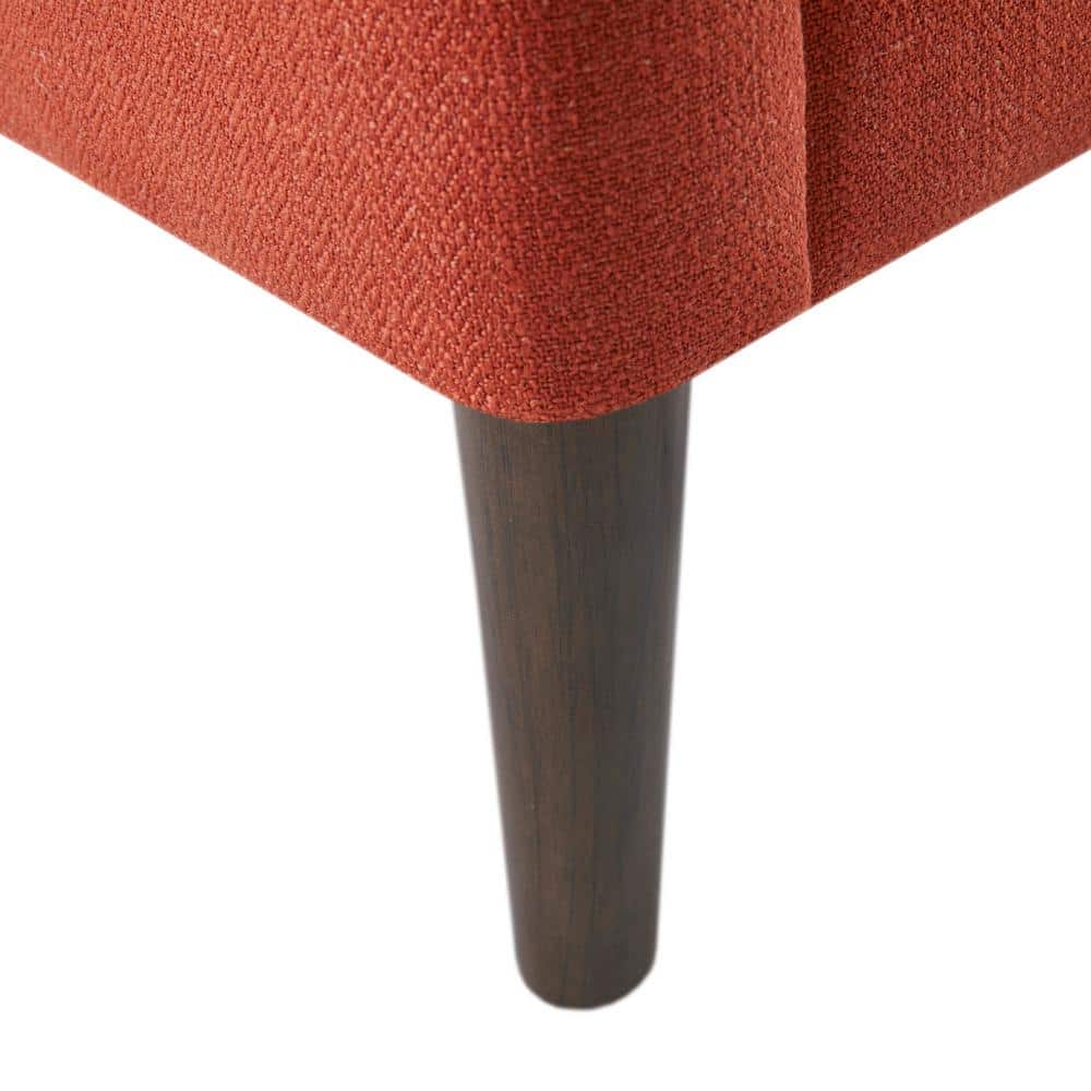 Elle Spice Tufted High-Curved Accent Chair with Dark Coffee Legs