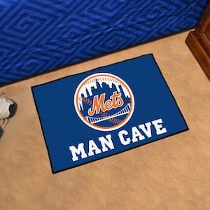 New York Mets Man Cave Blue 1.5 ft. x 2.5 ft. Starter Area Rug