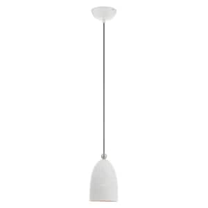 Arlington 1 Light White with Brushed Nickel Accents Pendant