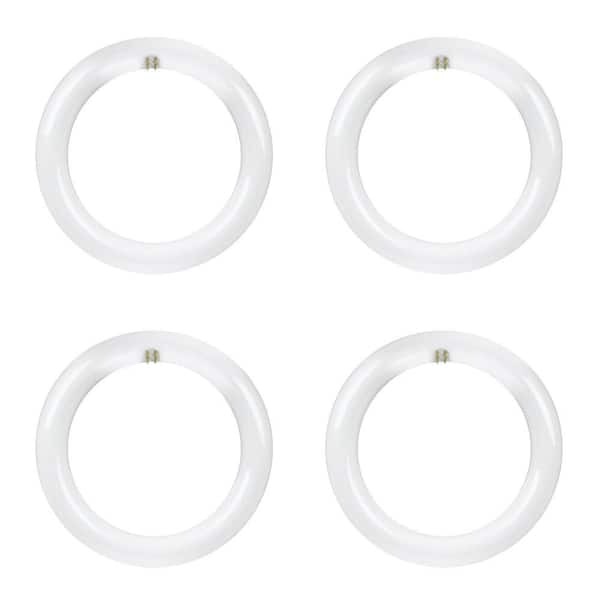 15-Watt 8 in. T9 G10q Type A Plug and Play Linear Circline LED Tube Light Bulb, Daylight Deluxe 6500K (4-Pack)