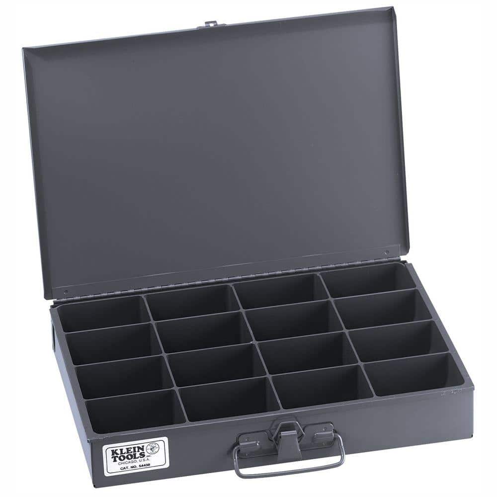 Klein Tools Mid-Size 16-Compartment Parts Storage Box 54438 - The Home Depot