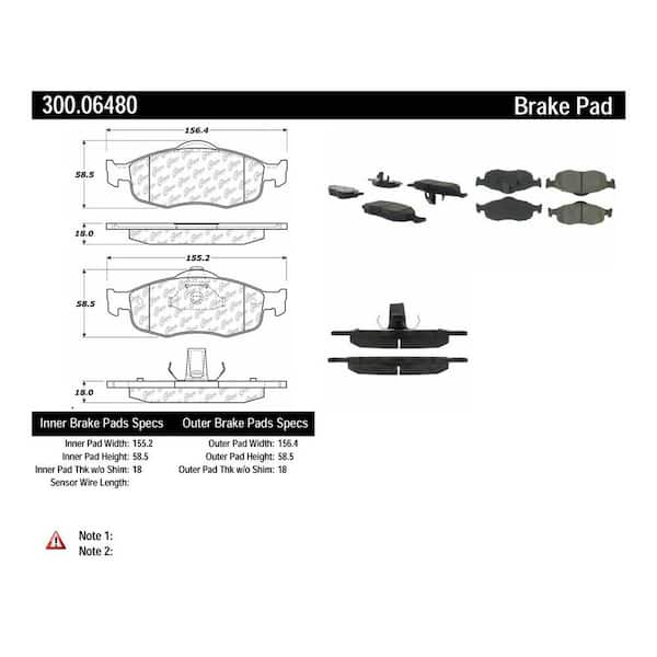 Centric Parts Disc Brake Pad Set 1996-2000 Ford Contour 2.0L