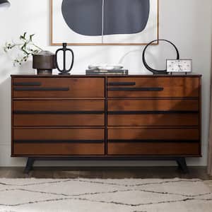 sloane 6-drawer caramel mid-century modern solid wood dresser Walker Edison - Brandclub