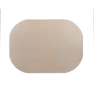 Easy Care Beachy/Oval 17 in. x 12 in. Tan Vinyl Placemats (Set of 6)