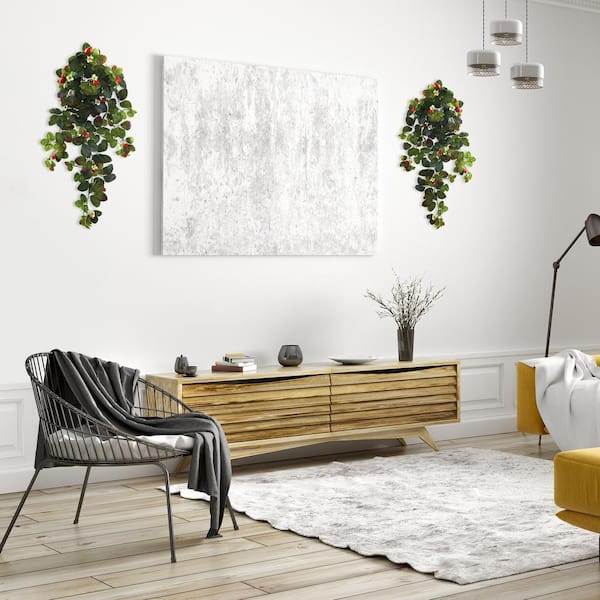 Nearly Natural 31 in. Artificial Strawberry Hanging Bush with