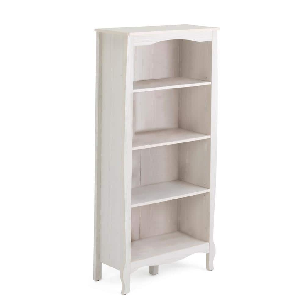 4D Concepts Haven 54.9 in. Wood White Bookcase (4Shelf) 10014 The