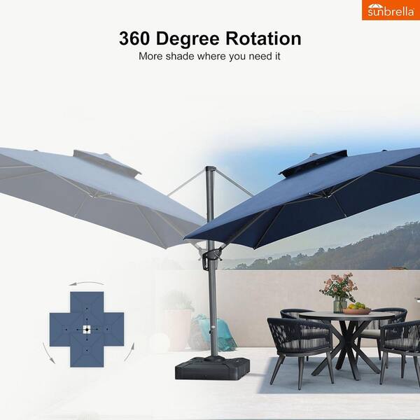 13 foot patio umbrella sunbrella Big Roma 13' x 10' Sunbrella® Fabric Solar LED Cantilever A rugged high 13' Sunbrella® A Aluminum Commercial
