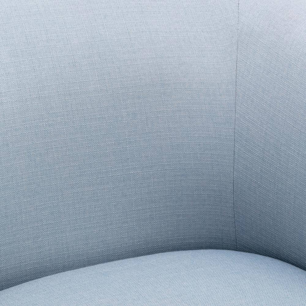 Sky Blue Barrel Swivel Accent Chair with Skirt