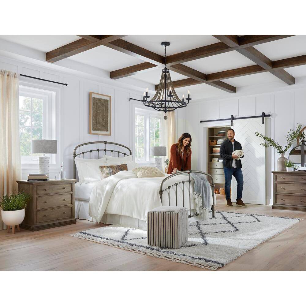 Nori 6-Light Dark Weathered Zinc and Driftwood Grey Chandelier