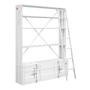 Cargo 29 in. White Metal 4-Shelf Standard Bookcase