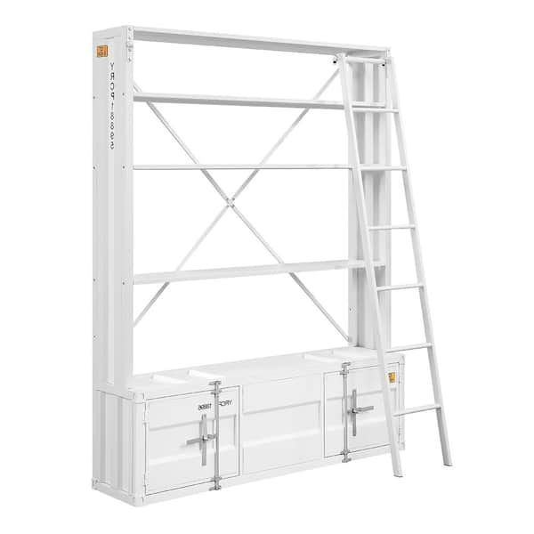 Acme Furniture Cargo 29 in. White Metal 4-Shelf Standard Bookcase
