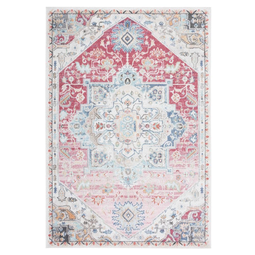 Phoenix 9 ft. x 12 ft. Red/Ivory Distressed Medallion Area Rug price history on PriceWatchPro
