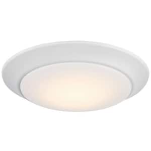 7.5 in. W x 1.3 in. H White Integrated LED Flush Mount Disc Light with Frosted Acrylic Shade