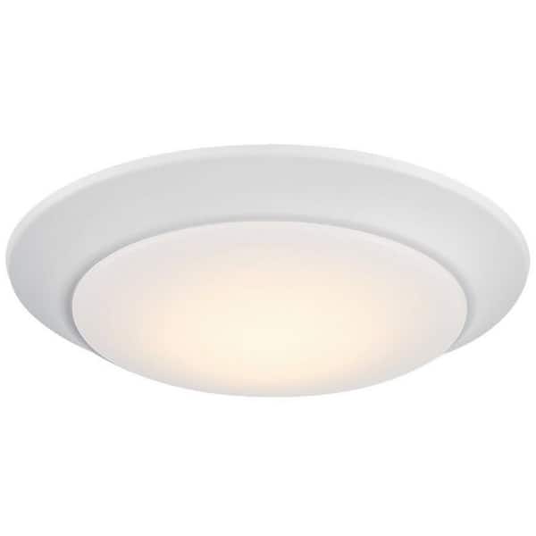 Savoy House 7.5 in. W x 1.3 in. H White Integrated LED Flush Mount Disc Light with Frosted Acrylic Shade