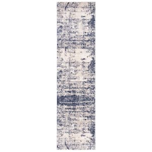 Adirondack Gold/Navy 3 ft. x 6 ft. Abstract Runner Rug