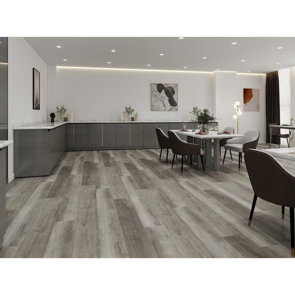 Payson Grey Oak 12 MIL x 7 in. W x 48 in. L Water Resistant Glue Down Vinyl Tile Flooring (46.67 sq. ft. /Case)