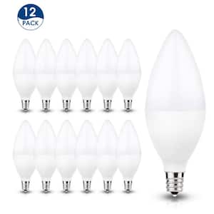 60-Watt Equivalent 6W C11 Non-Dimmable LED Candle Light Bulb E12 Base in Daylight 5000K (12-Pack)