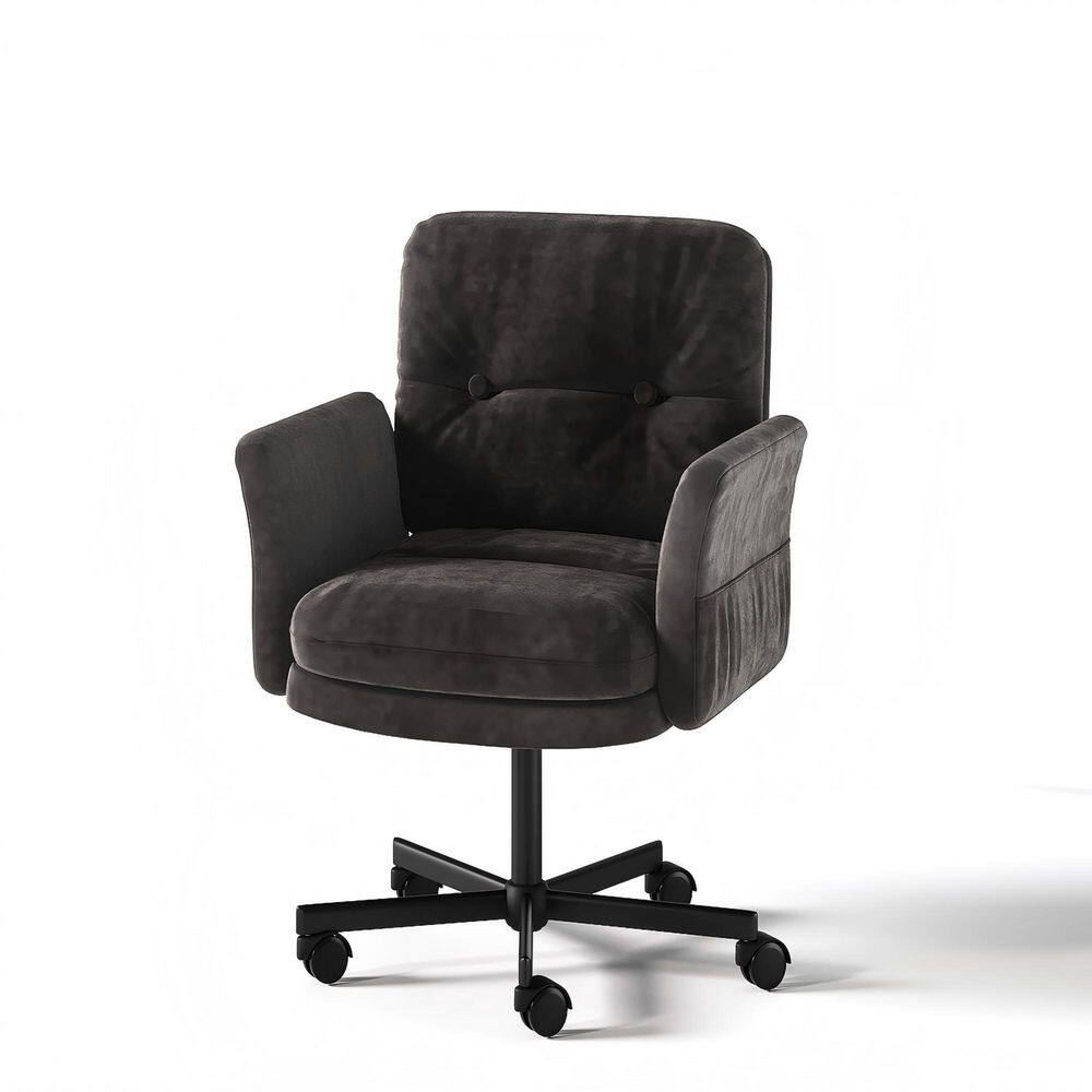 Velour Cat Scratch Leather Swivel Flip Up Arms Chair Cross Legged Massage Ergonomic Task Chair in Gray with Arms price history on PriceWatchPro