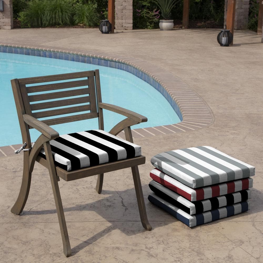 Black Cabana Stripe Outdoor Adirondack Chair Cushion