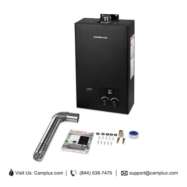 CAMPLUX ENJOY OUTDOOR LIFE Camplux 2.64 GPM Gas Tankless Water Heater RV  Tankless Water Heater with Door, Black • Price »