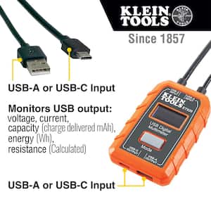 USB Digital Meter with USB-A and USB-C