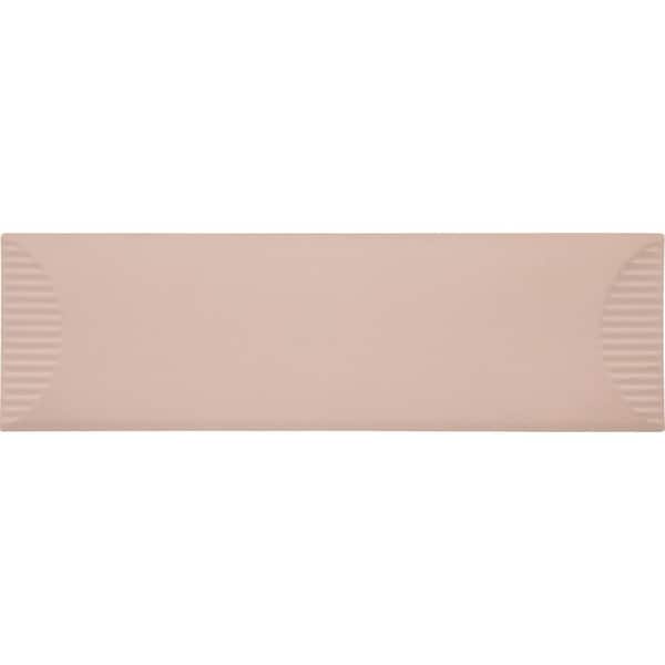 Daltile Stencil Blush 4 in. x 6 in. Glaze Porcelain Half Moon Sample Tile