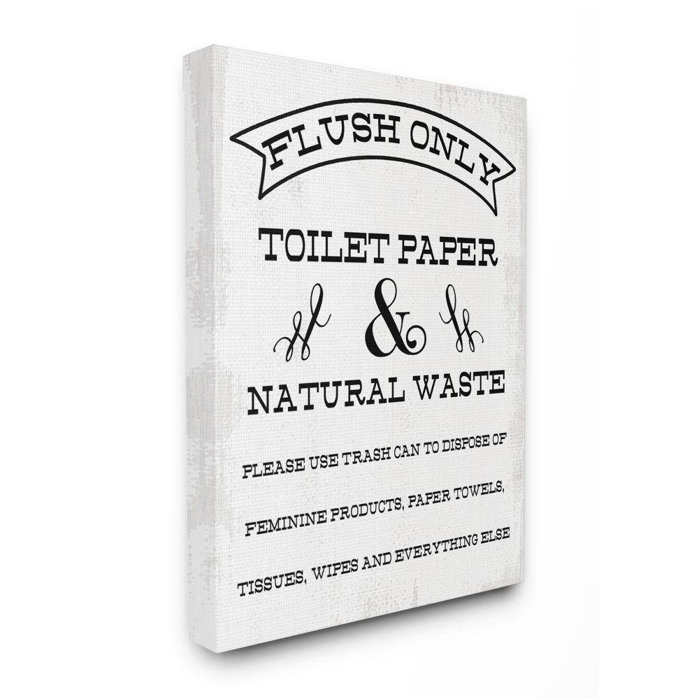 Flush Only Toilet Paper Rustic Bathroom Sign by Daphne Polselli Unframed Country Canvas Wall Art Print 30 in. x 40 in. price history on PriceWatchPro