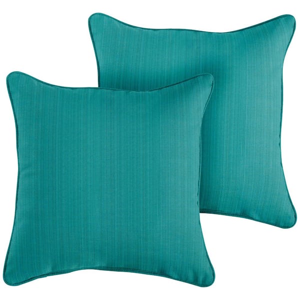 SORRA HOME Sorra Home Sunbrella Dupione Deep Sea Outdoor Corded Throw Pillows (2-Pack)