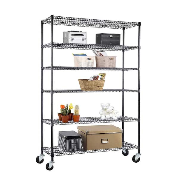 Rolling Metal Wire Shelving Unit 18, Commercial Grade Shelving 6 Tier