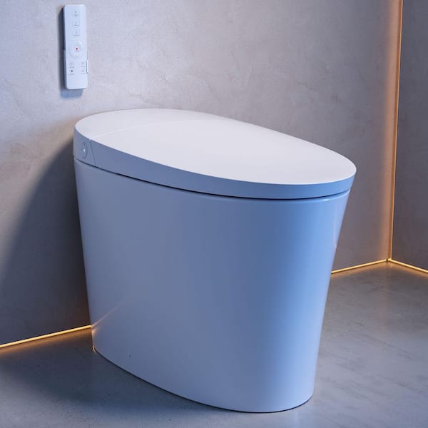 Viro V10 Smart Toilet 12" Rough-in ADA Height in Glossy White with Integrated Tank, Soft-close, Foot Sensor
