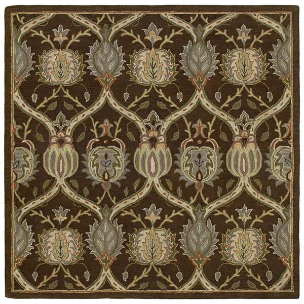 Kaleen Tara Madagascar Chocolate 5 ft. 9 in. x 5 ft. 9 in. Square Area Rug