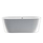 59 in. Acrylic Freestanding Flatbottom Non-Whirlpool Soaking Bathtub in White