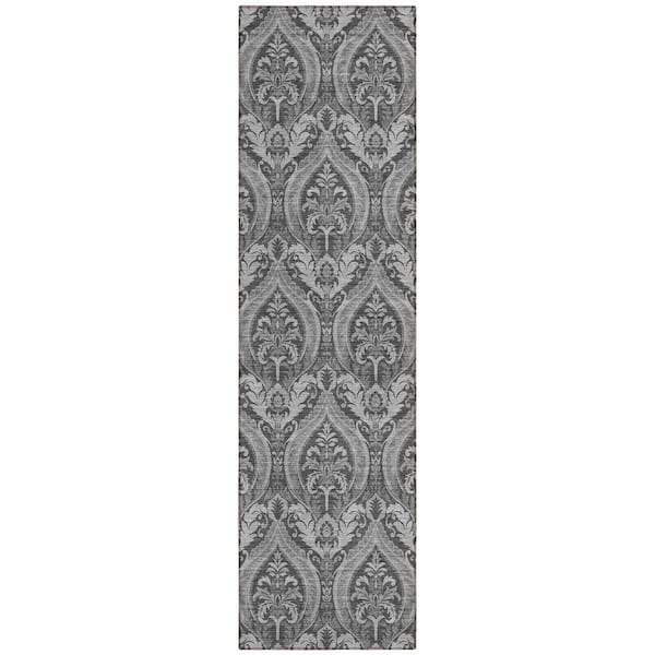 Addison Rugs Chantille ACN572 Gray 2 ft. 3 in. x 7 ft. 6 in. Machine Washable Indoor/Outdoor Geometric Runner Rug