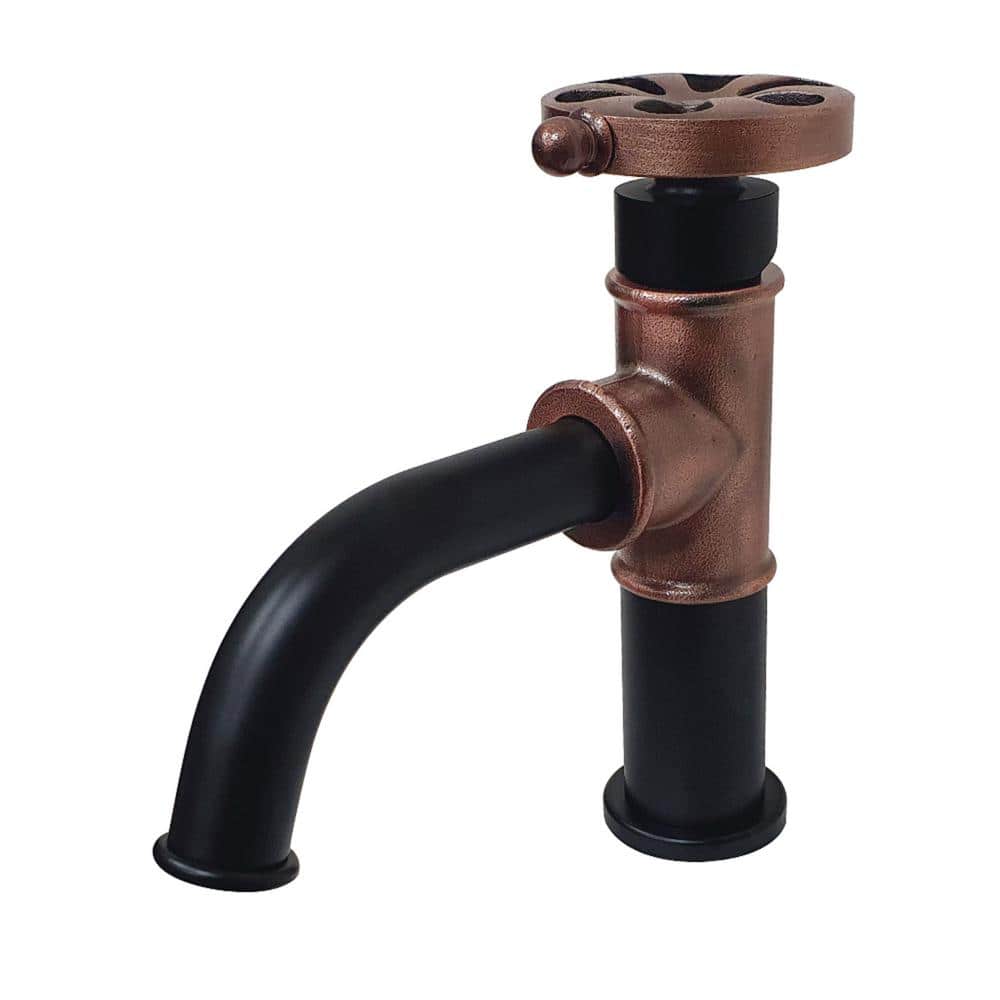 Belknap Single-Handle Single Hole Bathroom Faucet with Push Pop-Up in Matte Black/Antique Copper price history on PriceWatchPro