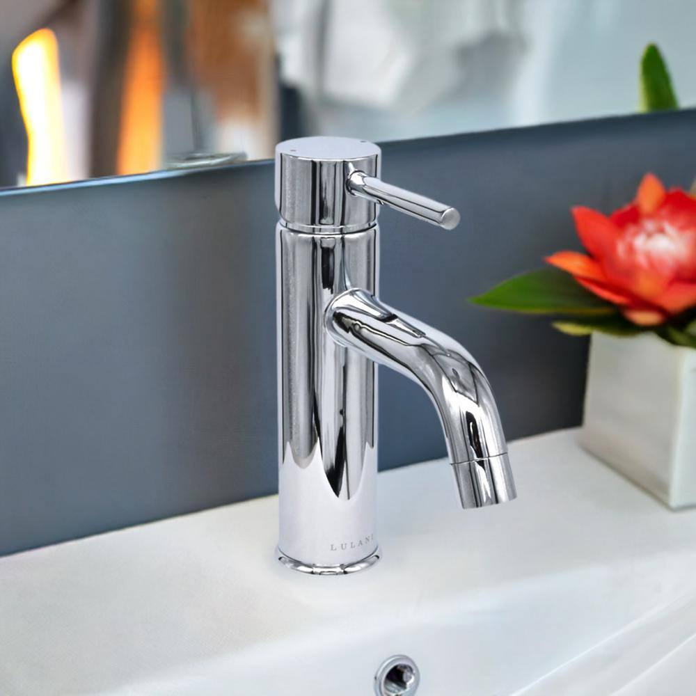 St. Lucia Sleek Chrome Single Hole Bathroom Faucet