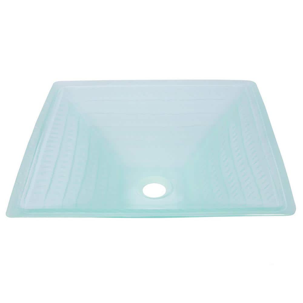 Clear Tempered Glass Square Above-Counter Vessel Sink