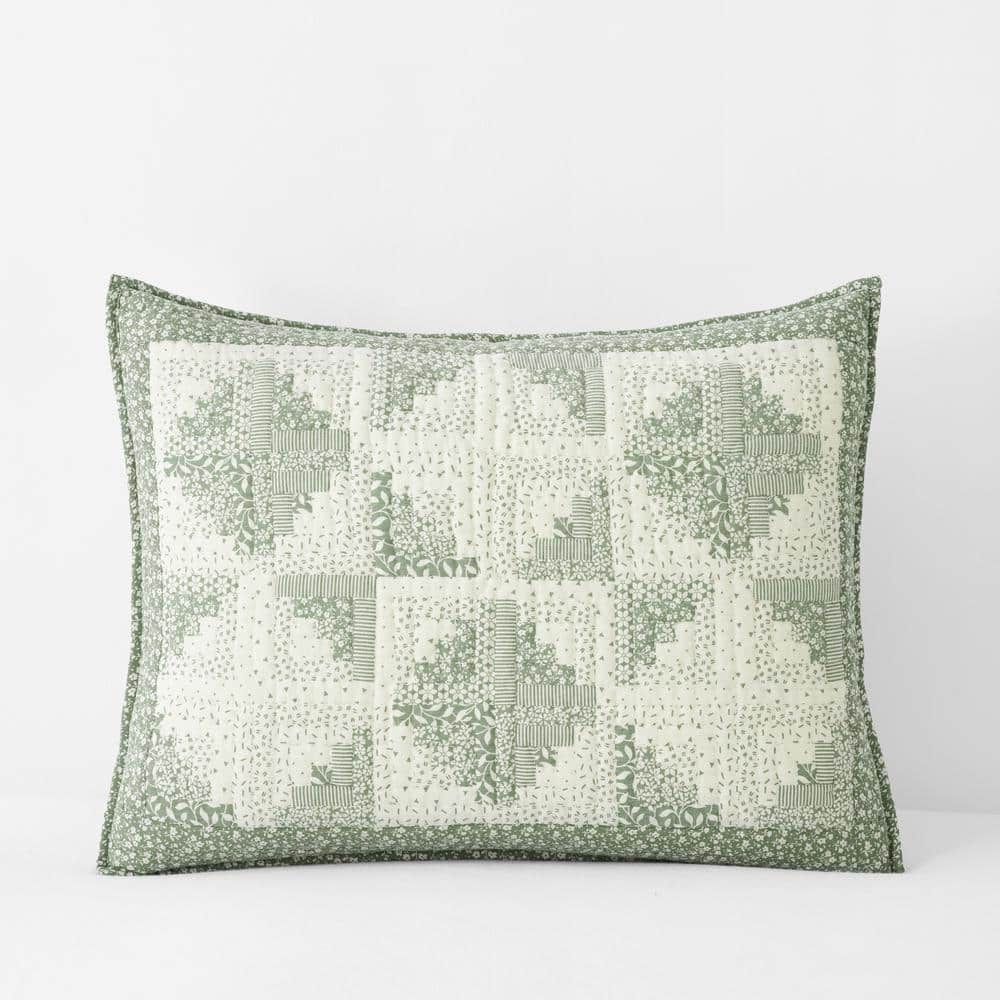 Others Company Cotton Green Leighton Quilted Cotton King Sham 51460FK