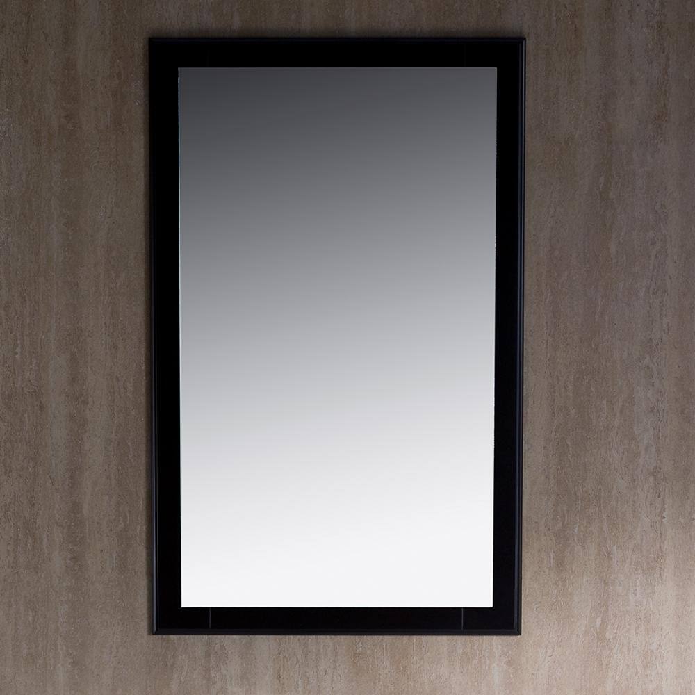 Elegant Espresso Wood Framed Rectangular Bathroom Vanity Mirror