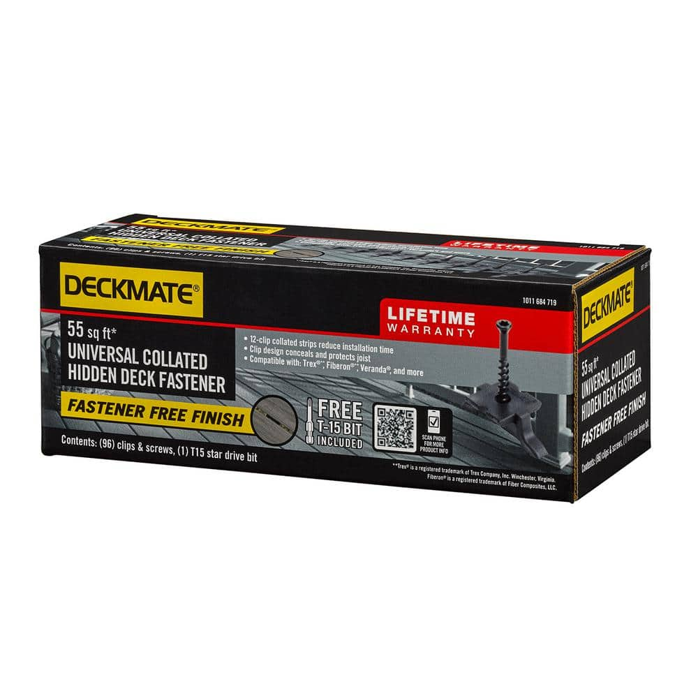 DECKMATE Black 55 SF Coverage Collated Universal Hidden Deck Fasteners ...