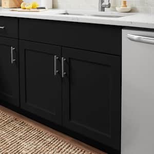 Avondale 36 in. W x 24 in. D x 34.5 in. H Ready to Assemble Plywood Shaker ADA Sink Base Kitchen Cabinet in Raven Black