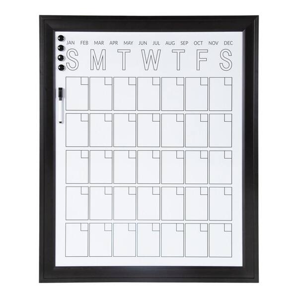 DesignOvation Bosc Black Monthly Calendar Memo Board