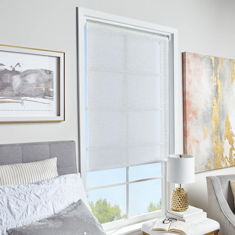 Cut-to-Size White Cordless Light Filtering Roller Shades 23 in. W x 64 in. 