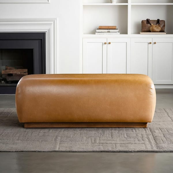 Ashcroft Furniture Co Arden Tan Vegan Leather 47.2 in