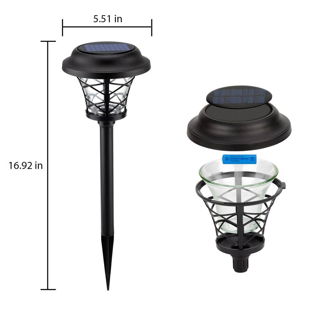 Black Solar Powered Integrated LED Pathway Light Multipack