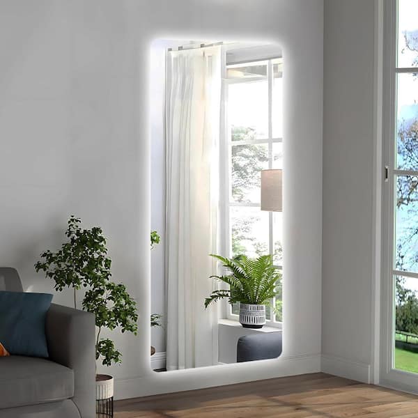 65x21 in Full Body Mirror with Lights Full length mirror wall