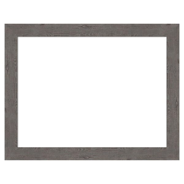 Amanti Art Rustic Plank Grey Narrow 27 in. x 21 in. Polystyrene Framed Dry Erase Magnetic Memo Board